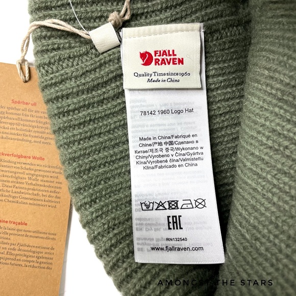 Fjallraven 1960 Logo Wool Caper Olive Green Beanie Hat - Picture 4 of 11